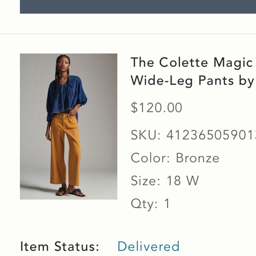 Maeve Bronze Wide-Leg Pants